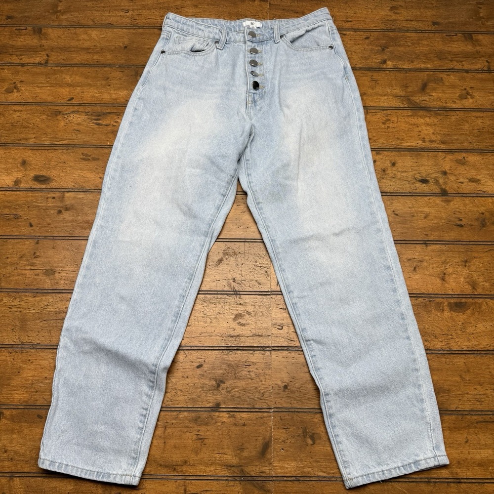 Bp Light Wash Jeans High Waist leg Button Utility Women's 29‎